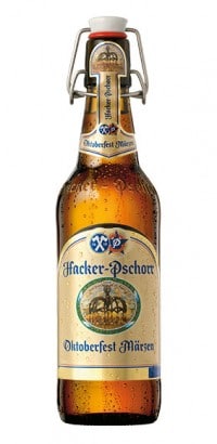 Hacker-Pschorr Oktoberfest Märzen cerveza hecha en alemania marca tipica